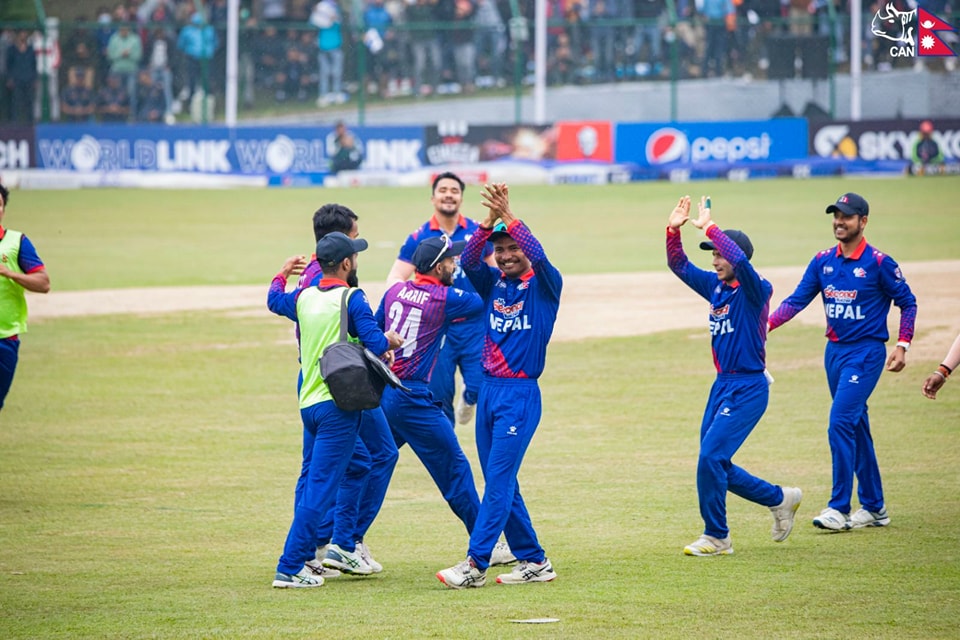 नेपाल र युएईबिचको फाइनल खेल वर्षाका कारण रोकियो