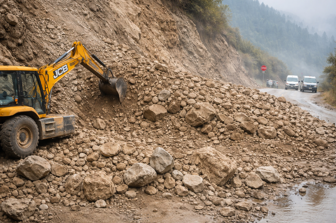 पहिरोले मेची राजमार्ग अवरुद्ध