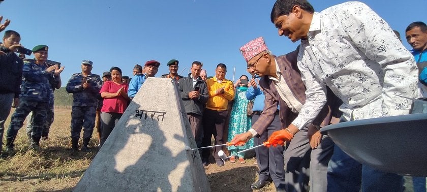 पुर्वबाट सुरु भयो नेपाल–भारत सीमा स्तम्भ मर्मतको काम