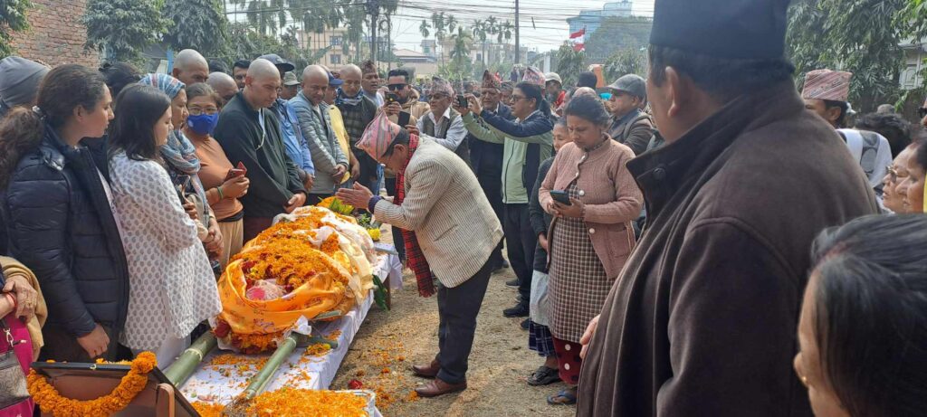 पूर्वमन्त्री बुढाथोकीको कन्काइ माइमा अन्त्येष्टि