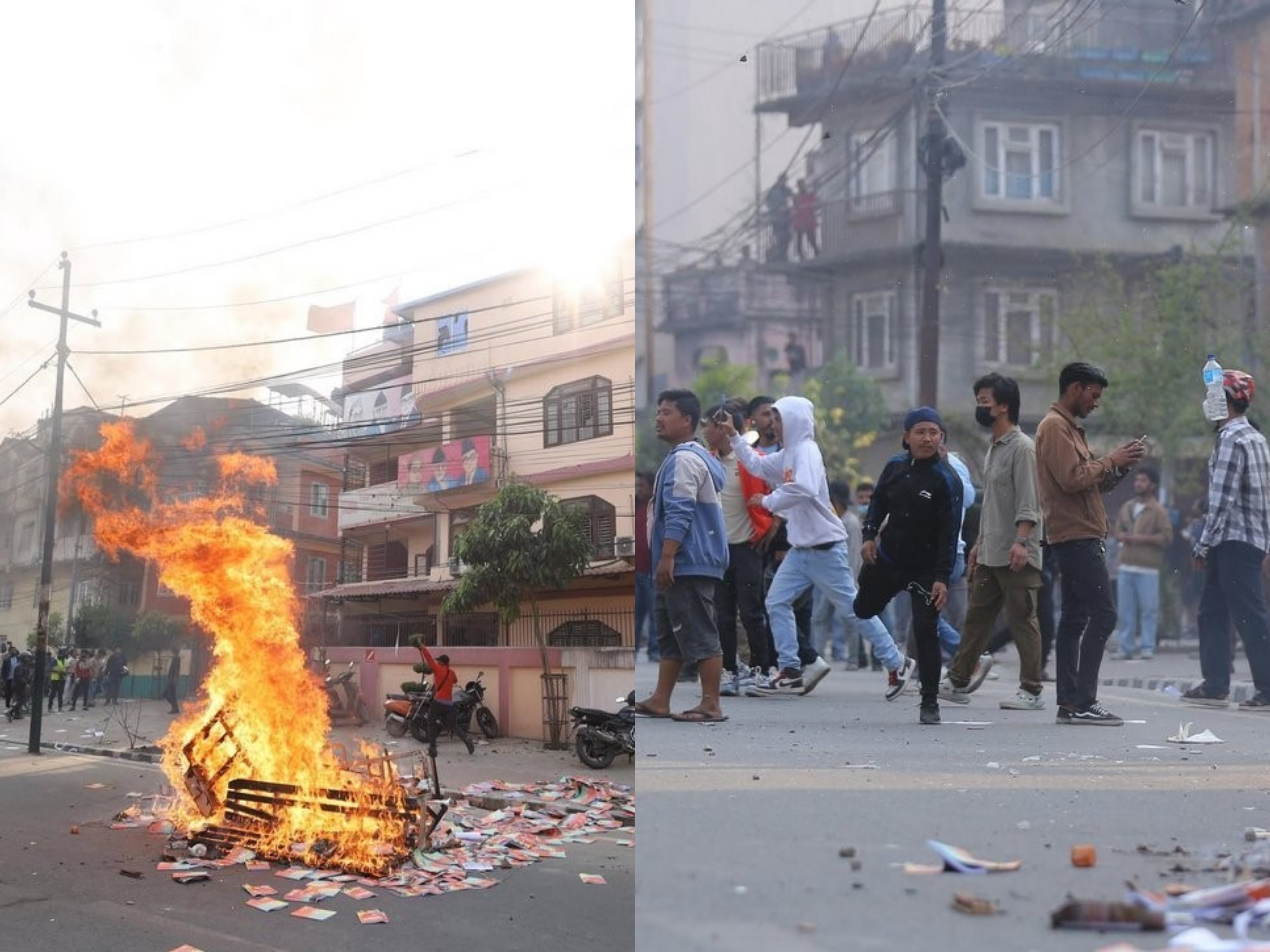 हिसांत्मक बन्यो राजावादीको प्रर्दशन,तिनकुने क्षेत्रमा कर्फ्यु