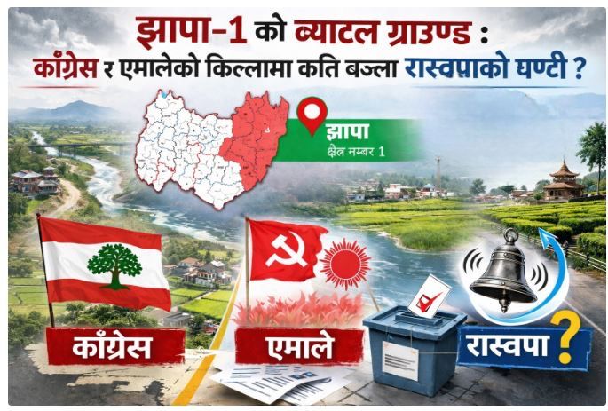 झापा–१ को ब्याटल ग्राउन्ड : कांग्रेस र एमालेको किल्लामा कति बज्ला रास्वपाको घण्टी ?
